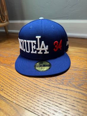 Embroidered New Era LA Dodgers Valenzuela #34 59Fifty Fitted Cap