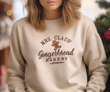 Load image into Gallery viewer, Mrs Claus&#39; Gingerbread Bakery Christmas Embroidered Crewneck Sweatshirt