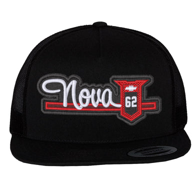 Trucker Hat Snapback Hat - 1962 - 1963 - 1964 Nova Script Logo Puff Embroidery