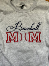 Load image into Gallery viewer, Baseball Mom Embroidered Crewneck Sports Baseball