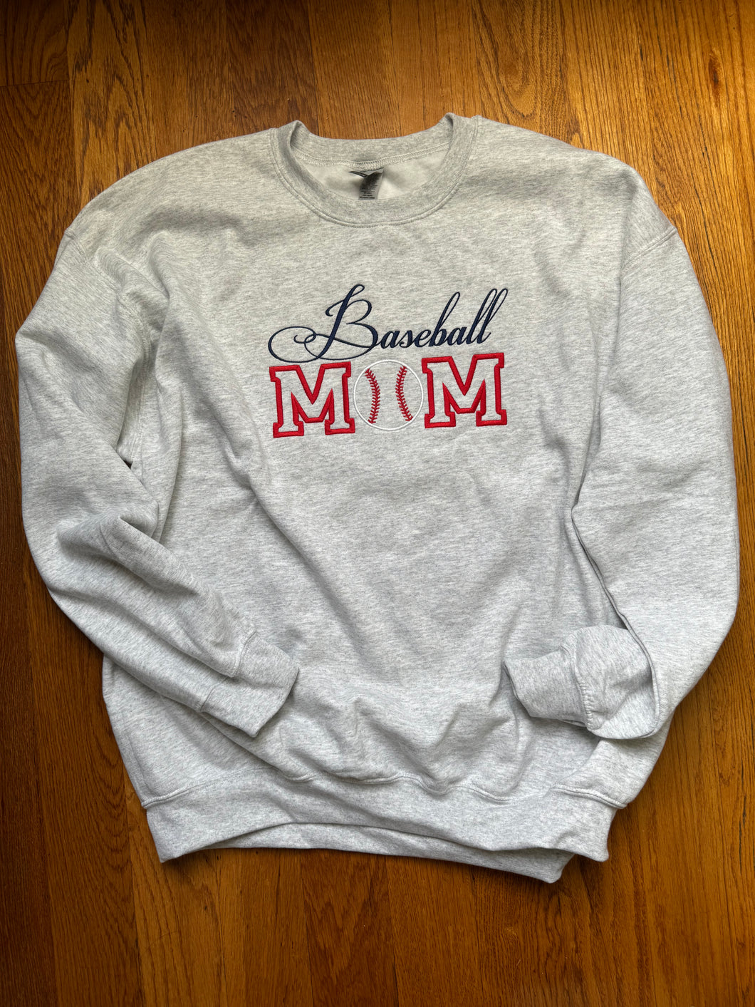 Baseball Mom Embroidered Crewneck Sports Baseball