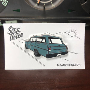 Chevy Nova Wagon Enamel Pin - Blue Color